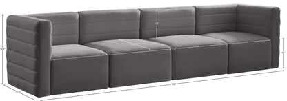 Amelia Grey Velvet Modular Sofa S126