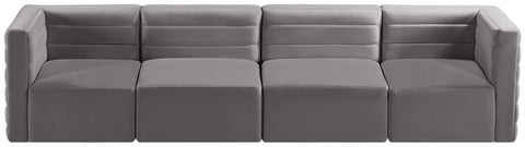 Amelia Grey Velvet Modular Sofa S126
