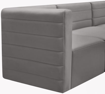 Amelia Grey Velvet Modular Sofa S126