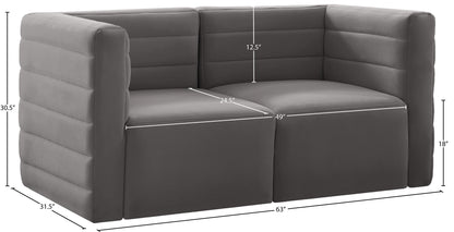 Amelia Grey Velvet Modular Sofa S63