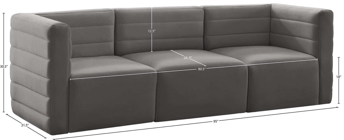 amelia grey velvet modular sofa s95