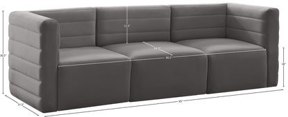 Amelia Grey Velvet Modular Sofa S95