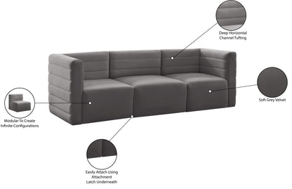 Amelia Grey Velvet Modular Sofa S95