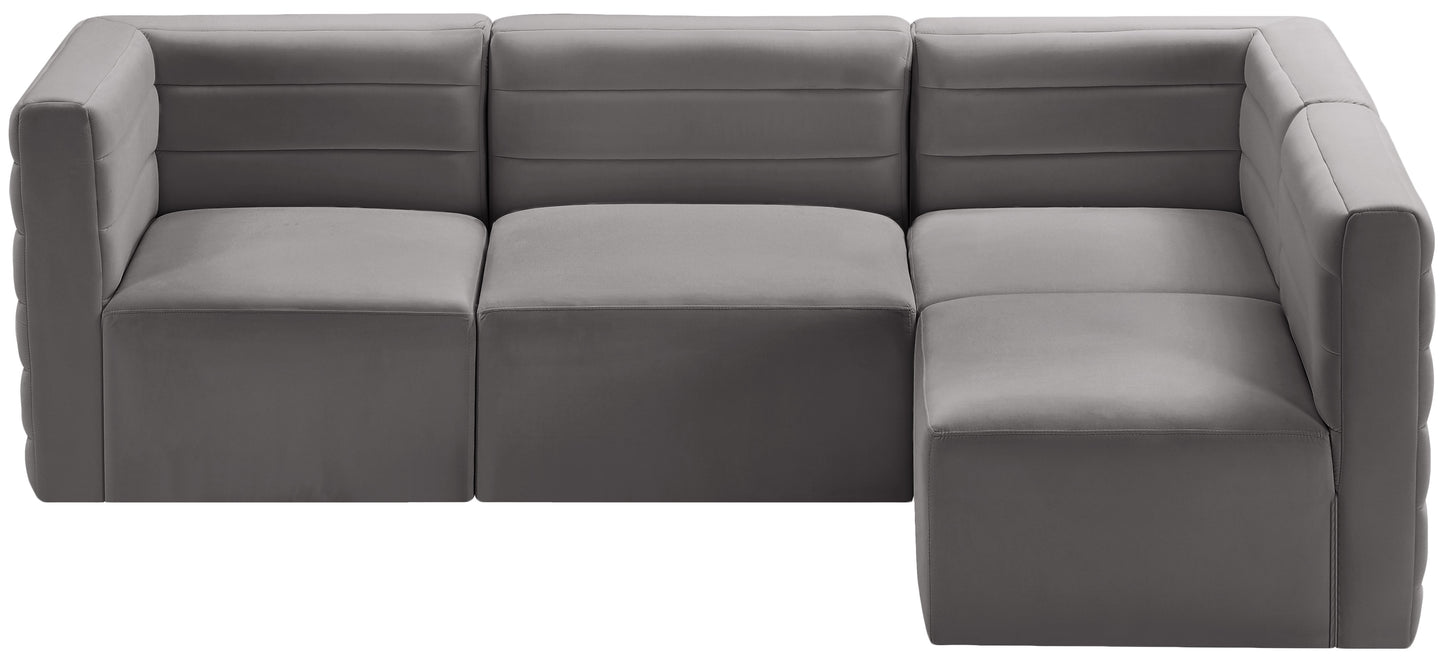 amelia grey velvet modular sectional sec4a