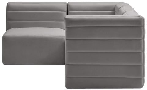 Amelia Grey Velvet Modular Sectional Sec4A