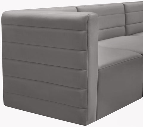 Amelia Grey Velvet Modular Sectional Sec4A