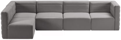 Amelia Grey Velvet Modular Sectional Sec5A