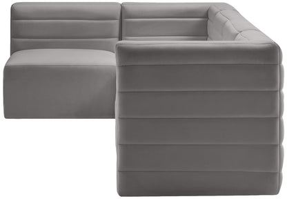 Amelia Grey Velvet Modular Sectional Sec5A