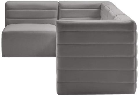 Amelia Grey Velvet Modular Sectional Sec5A