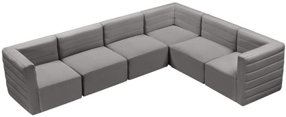 Amelia Grey Velvet Modular Sectional Sec6A