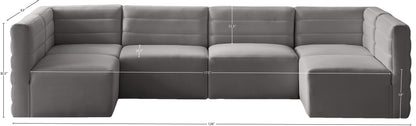 Amelia Grey Velvet Modular Sectional Sec6B