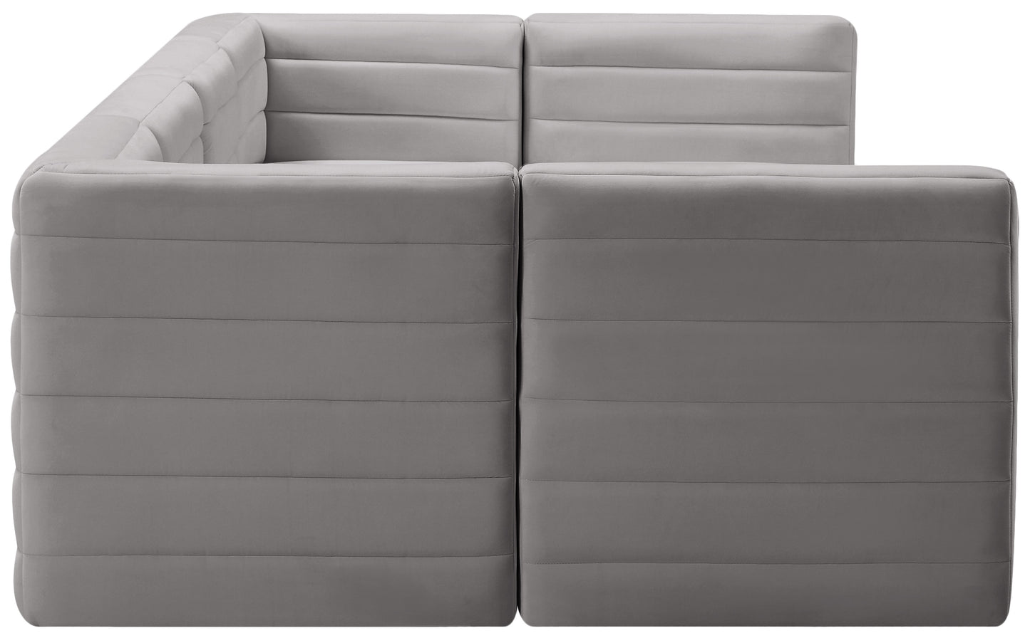 amelia grey velvet modular sectional sec6b