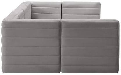 Amelia Grey Velvet Modular Sectional Sec6B