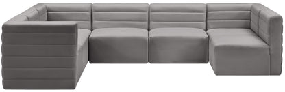 Amelia Grey Velvet Modular Sectional Sec7A