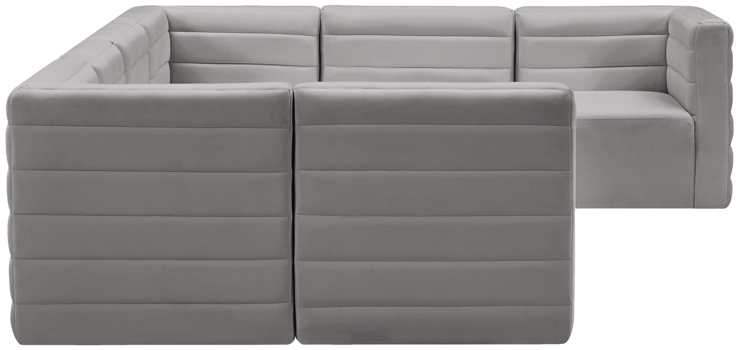 amelia grey velvet modular sectional sec7a