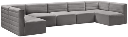 Amelia Grey Velvet Modular Sectional Sec7B