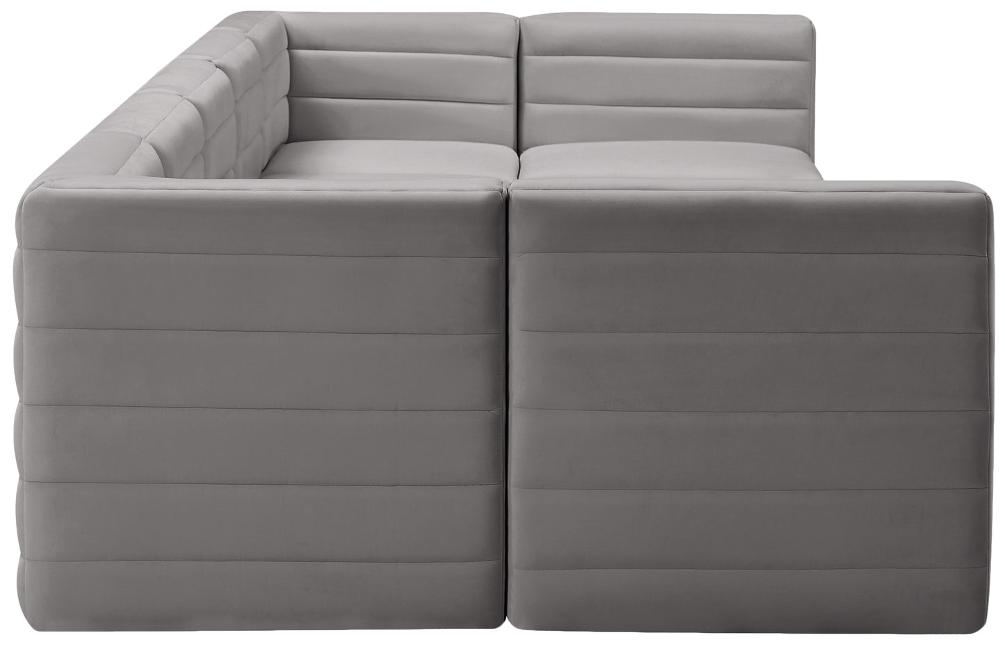 amelia grey velvet modular sectional sec7b