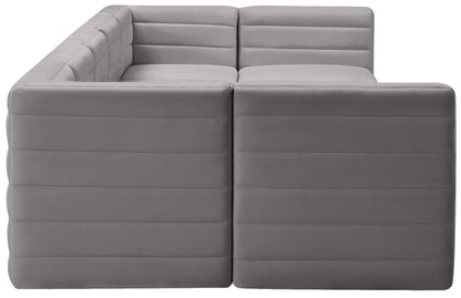 Amelia Grey Velvet Modular Sectional Sec7B