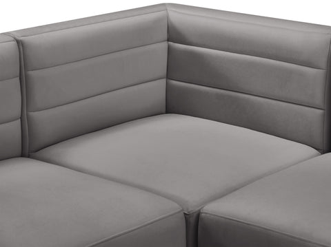 Amelia Grey Velvet Modular Sectional Sec8A