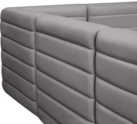 Amelia Grey Velvet Modular Sectional Sec8A
