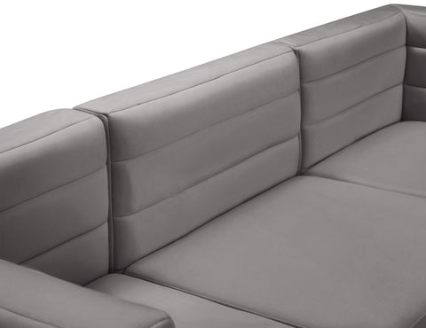 Amelia Grey Velvet Modular Sectional Sec8A