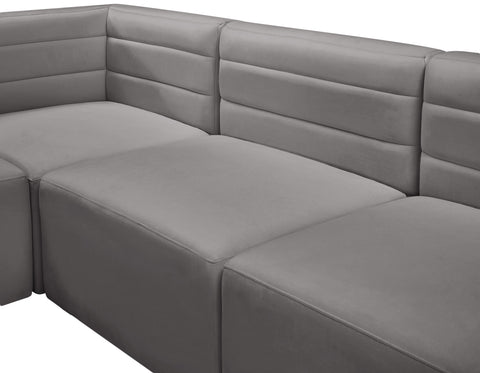 Amelia Grey Velvet Modular Sectional Sec8A