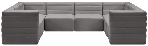 Amelia Grey Velvet Modular Sectional Sec8A