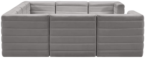 Amelia Grey Velvet Modular Sectional Sec8A