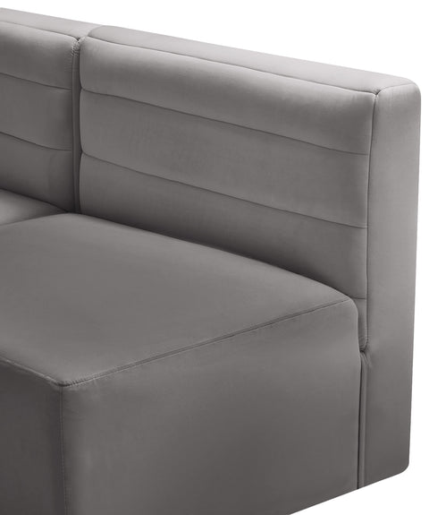 Amelia Grey Velvet Modular Sectional Sec8A