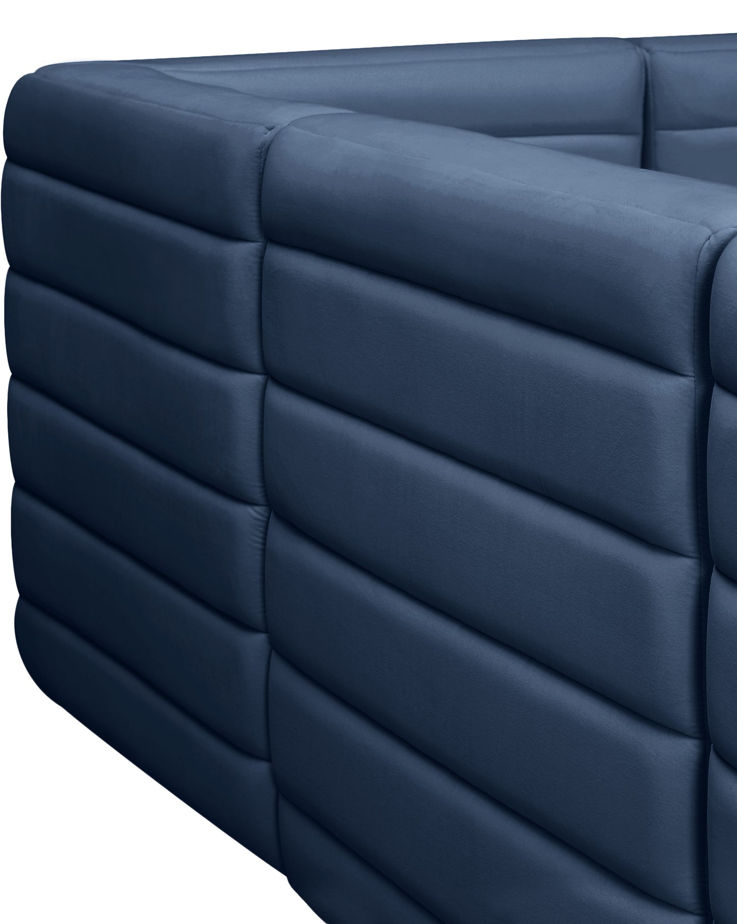 amelia navy velvet modular armless chair armless