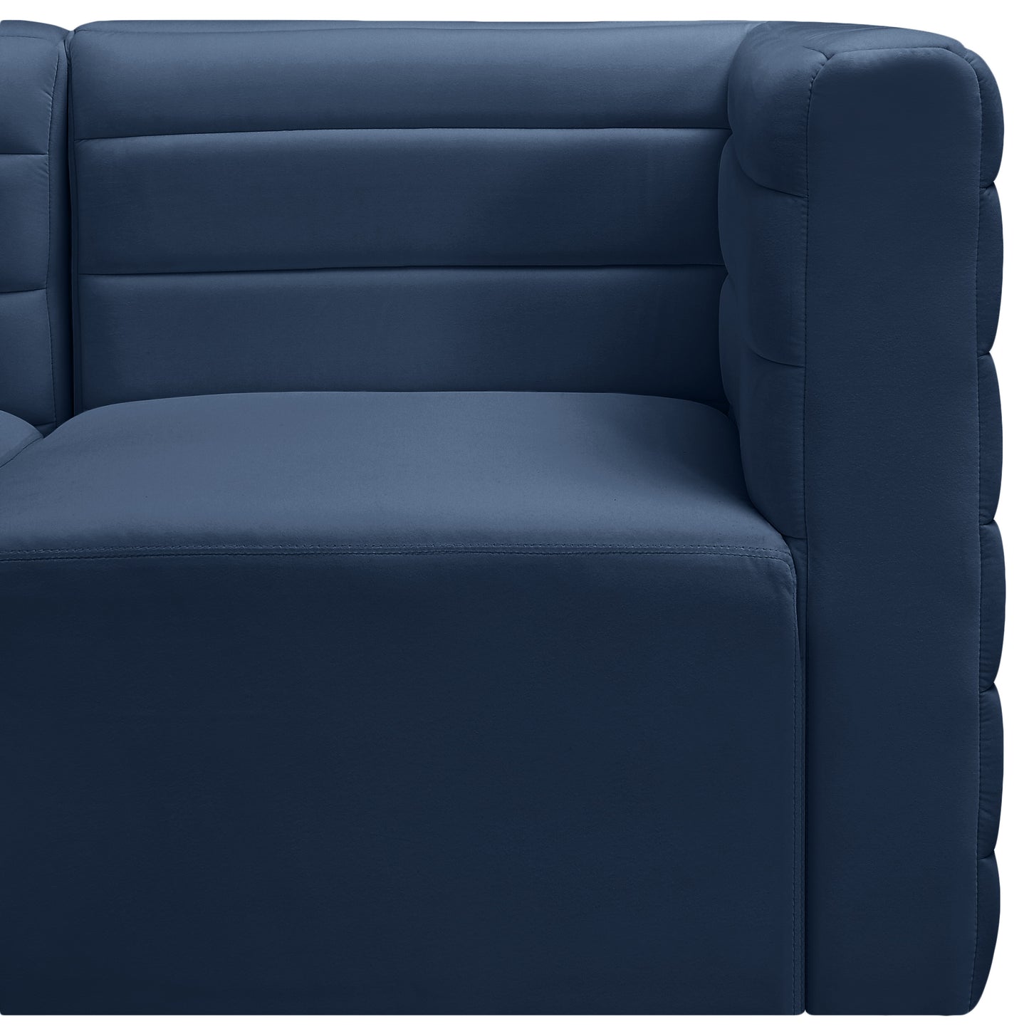 amelia navy velvet modular armless chair armless