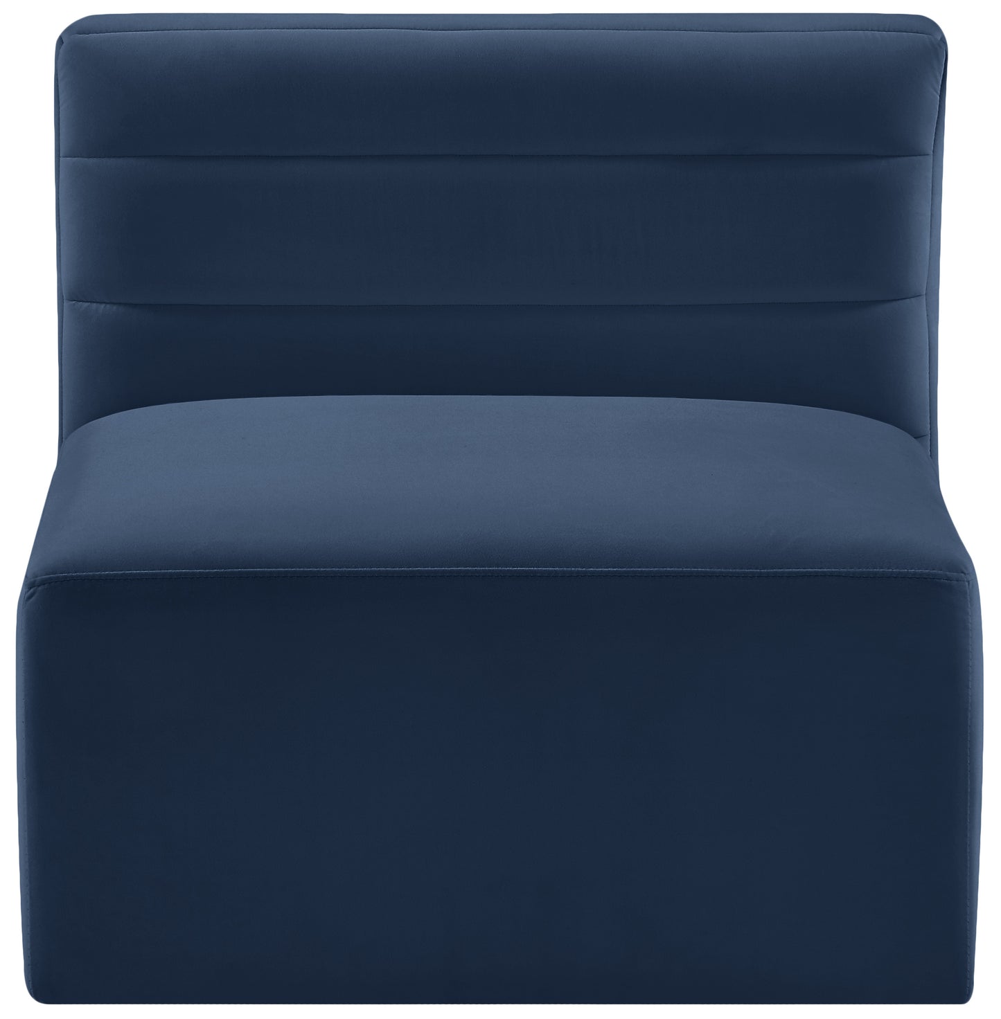 amelia navy velvet modular armless chair armless