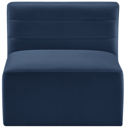 Amelia Navy Velvet Modular Armless Chair Armless