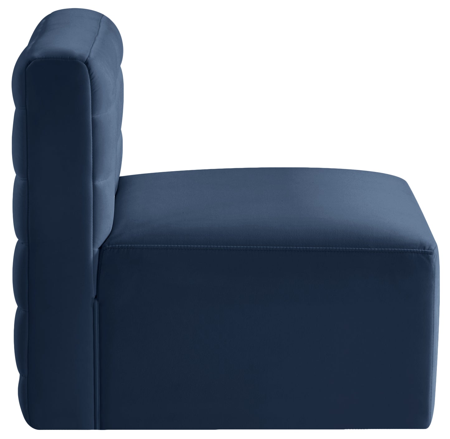 amelia navy velvet modular armless chair armless