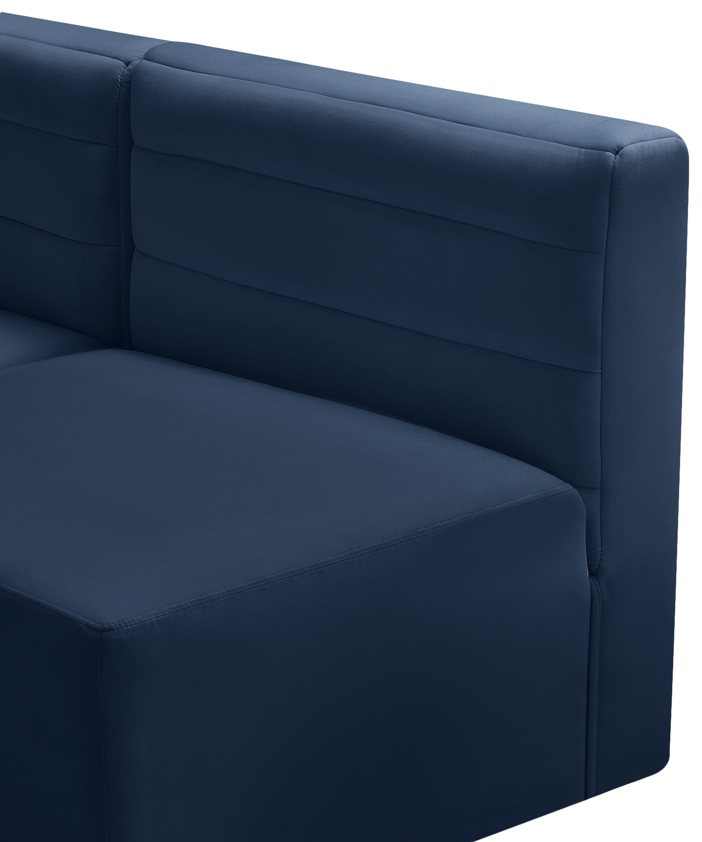 amelia navy velvet modular armless chair armless