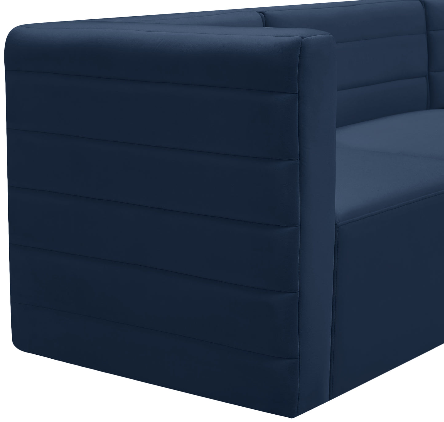 amelia navy velvet modular armless chair armless