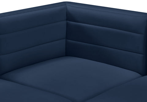 Amelia Navy Velvet Modular Armless Chair Armless