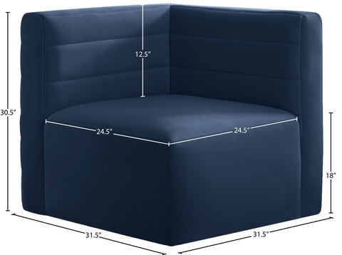 Amelia Navy Velvet Modular Corner Chair Corner