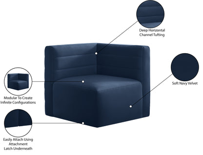 Amelia Navy Velvet Modular Corner Chair Corner