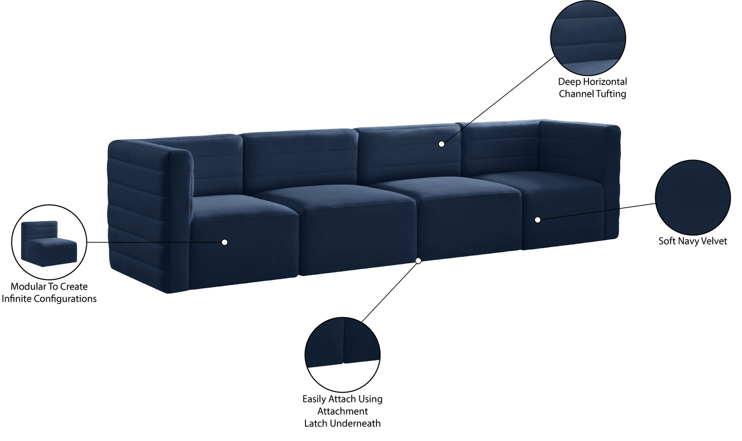 amelia navy velvet modular sofa s126