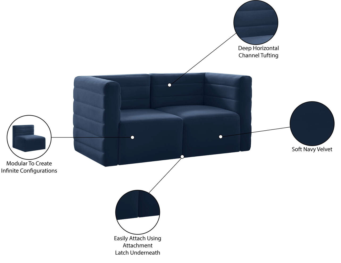 amelia navy velvet modular sofa s63