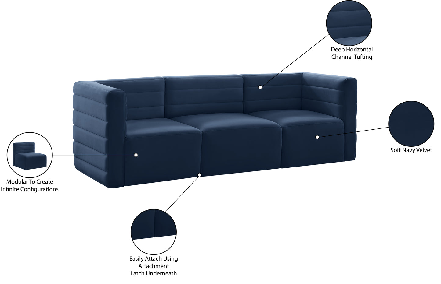 amelia navy velvet modular sofa s95