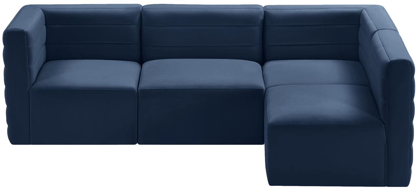 amelia navy velvet modular sectional sec4a