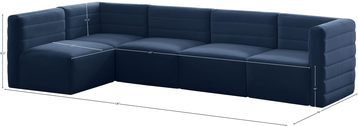 amelia navy velvet modular sectional sec5a