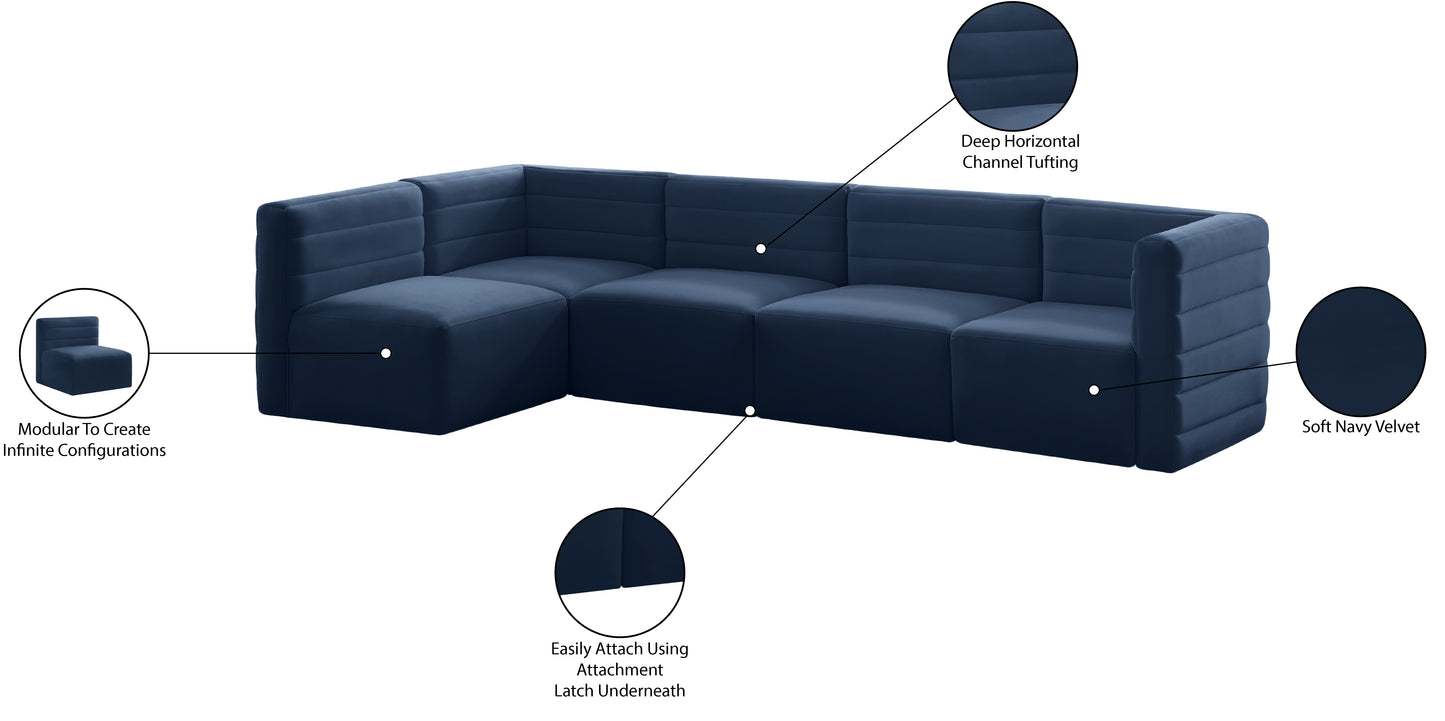 amelia navy velvet modular sectional sec5a