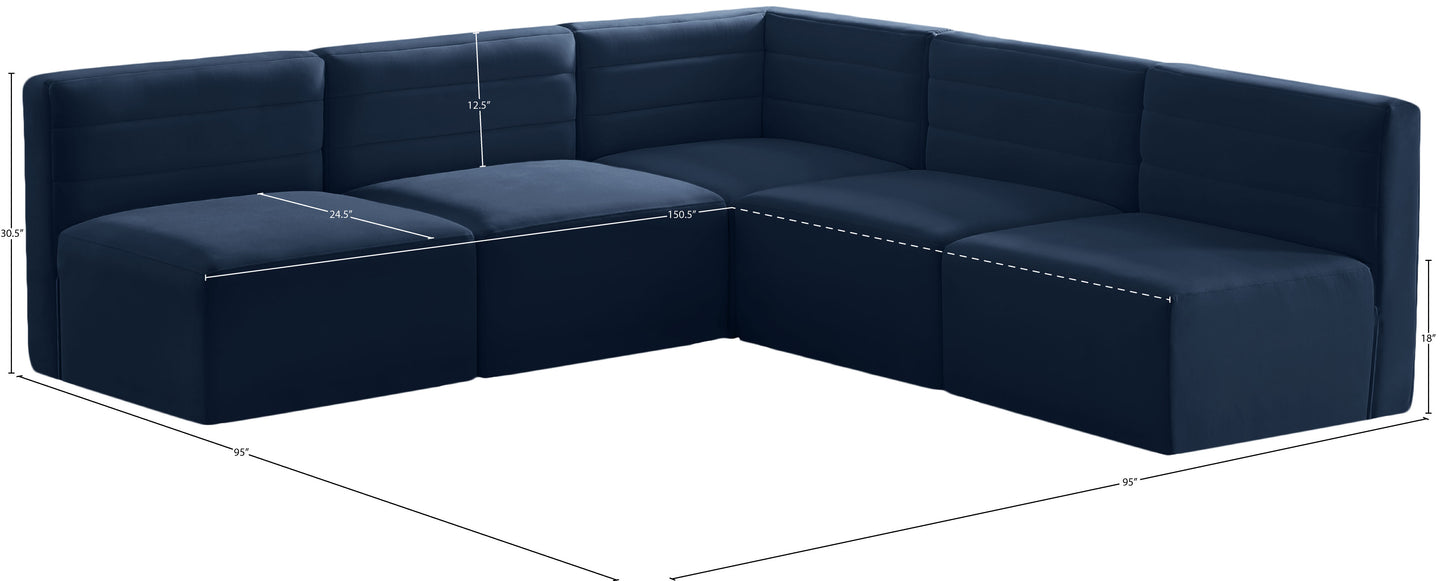 amelia navy velvet modular sectional sec5b