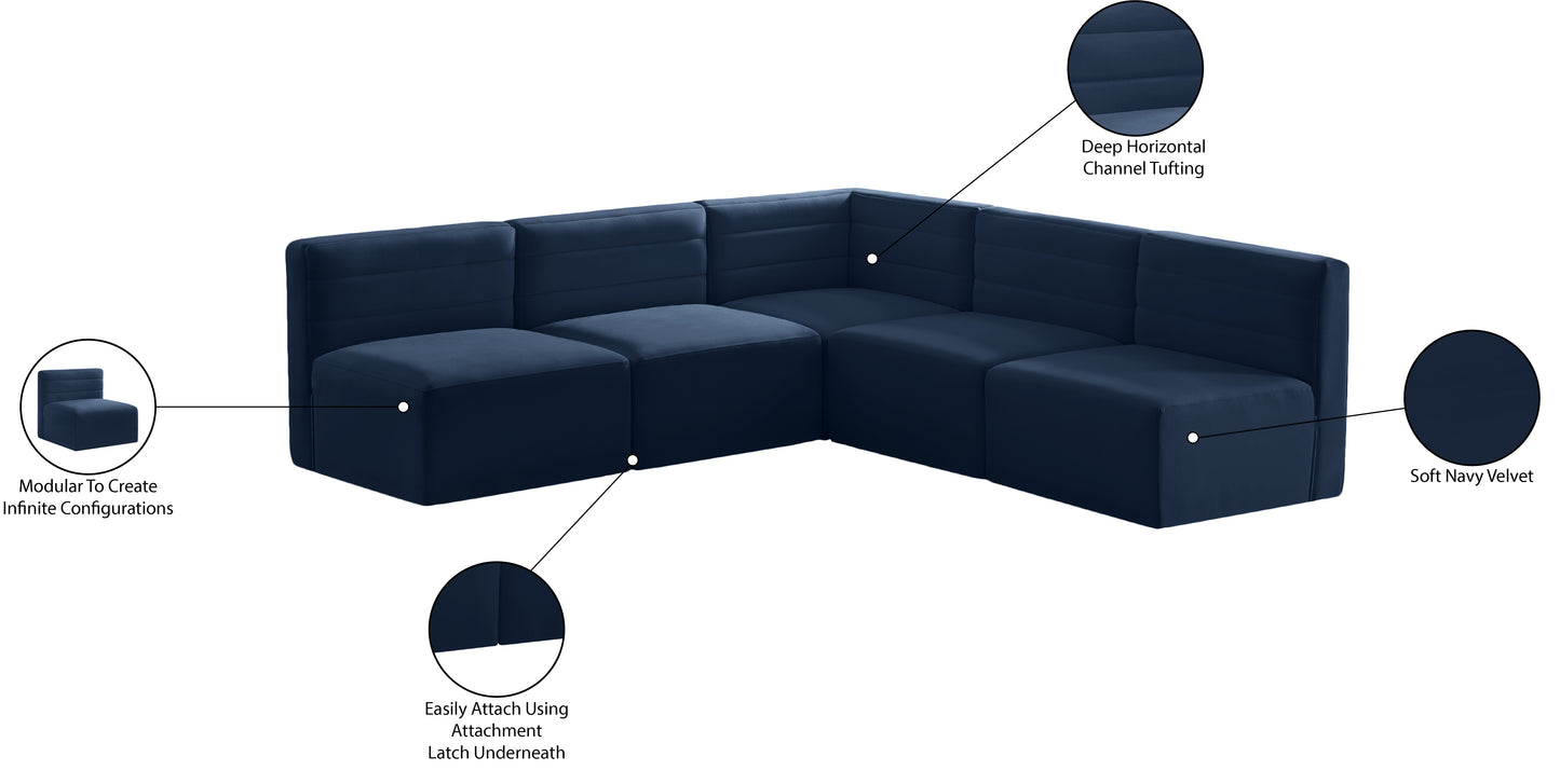 amelia navy velvet modular sectional sec5b