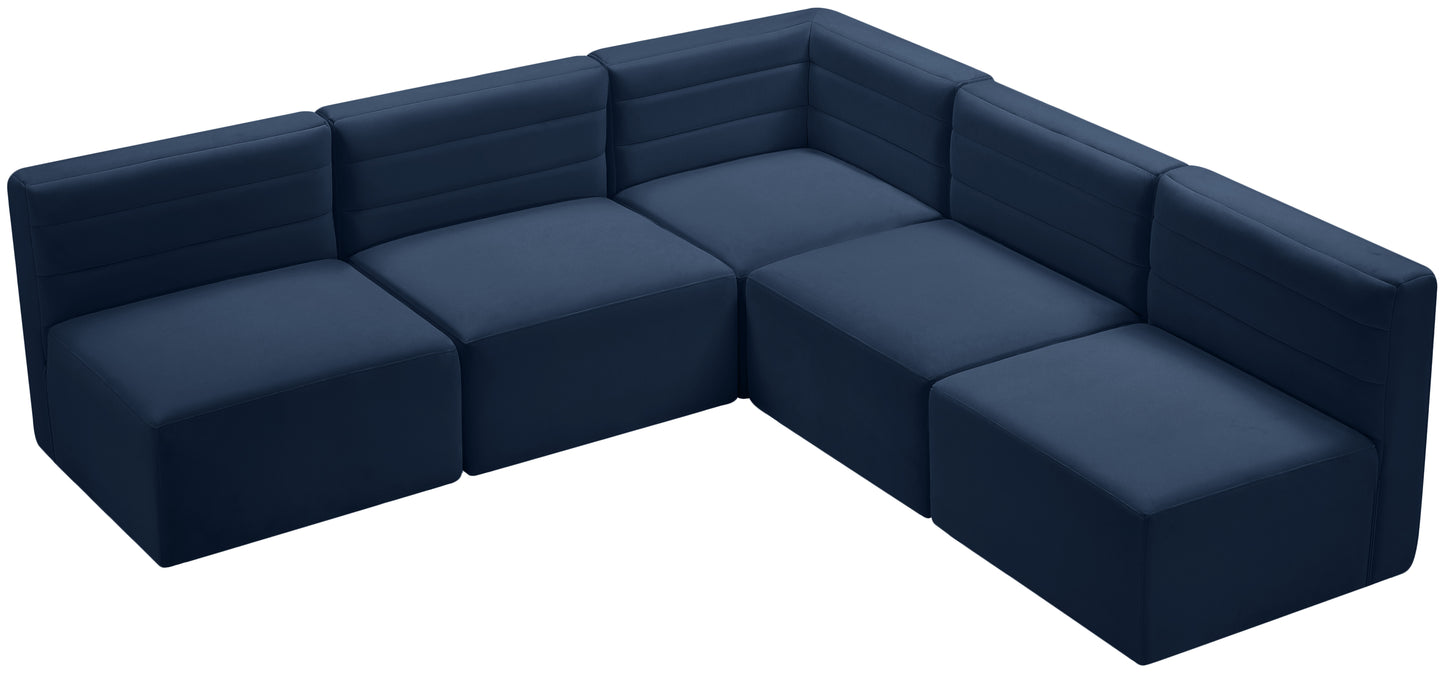 amelia navy velvet modular sectional sec5b