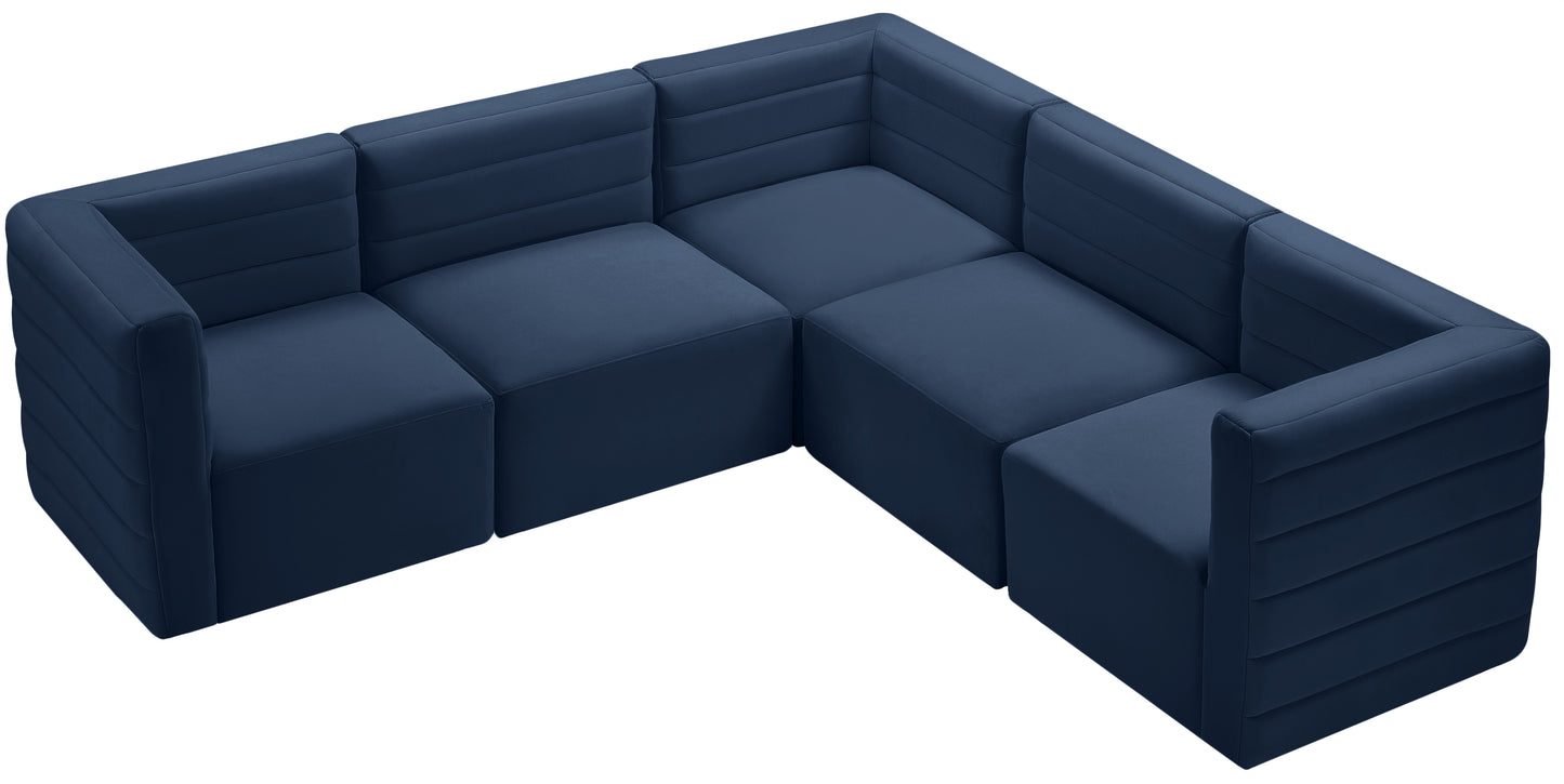 amelia navy velvet modular sectional sec5c