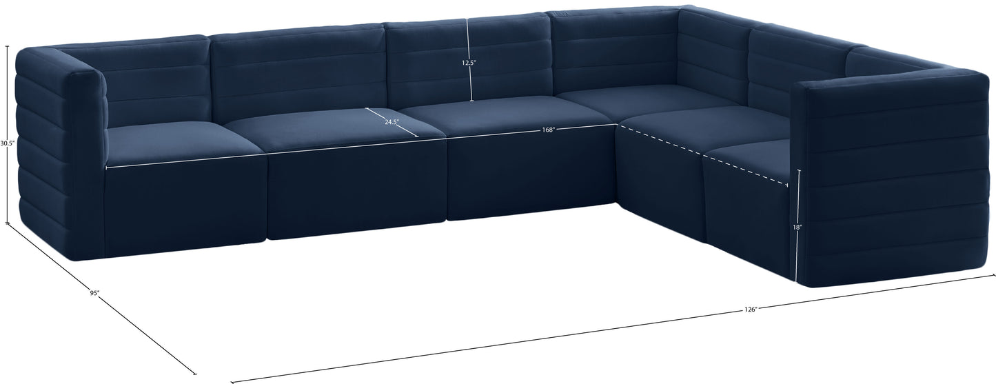 amelia navy velvet modular sectional sec6a